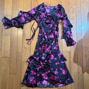 VENUS Black and Pink Floral cover-up - Size 10